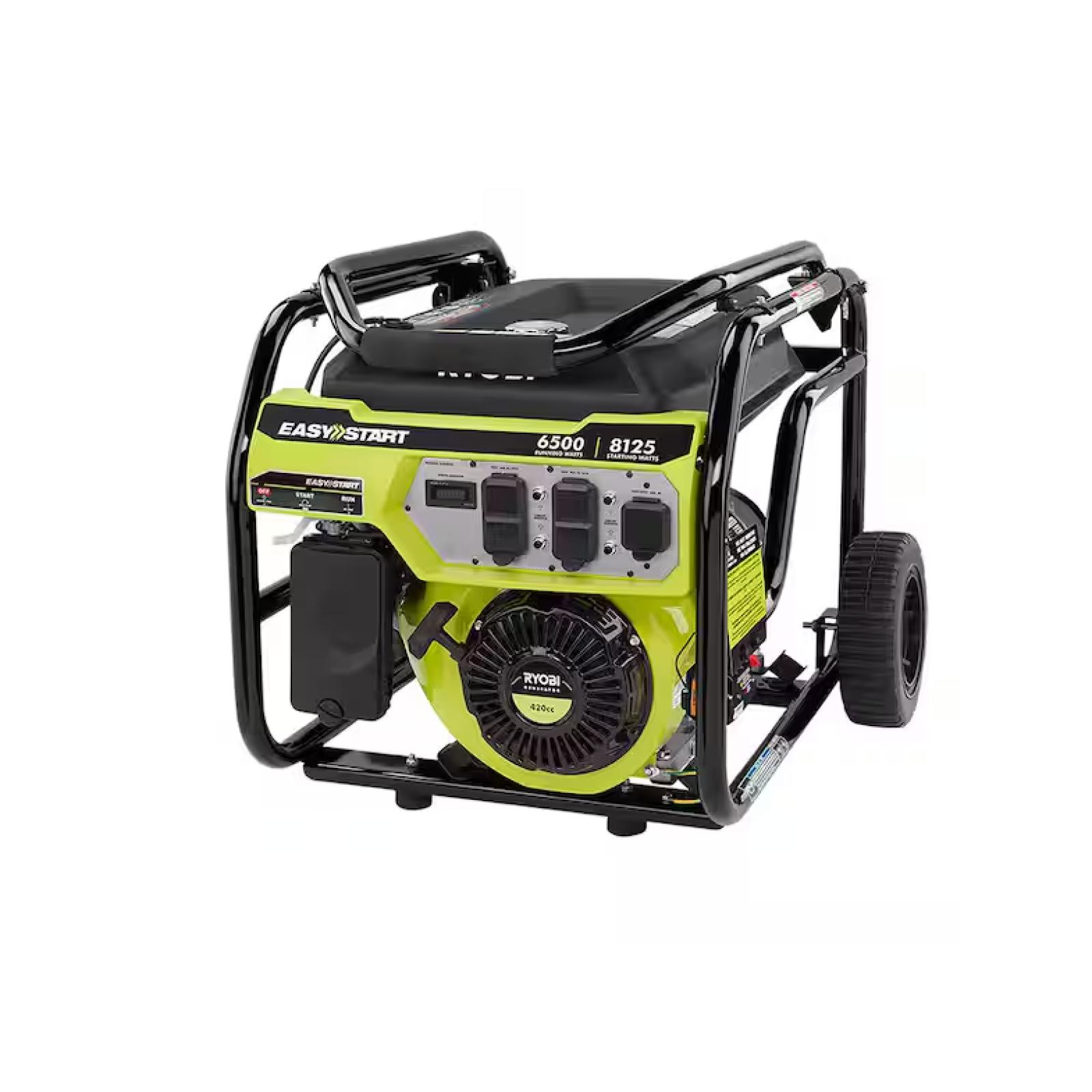 NEW! - RYOBI 8125-Watt Gasoline Powered Portable Generator with CO Detect Shutdown Sensor