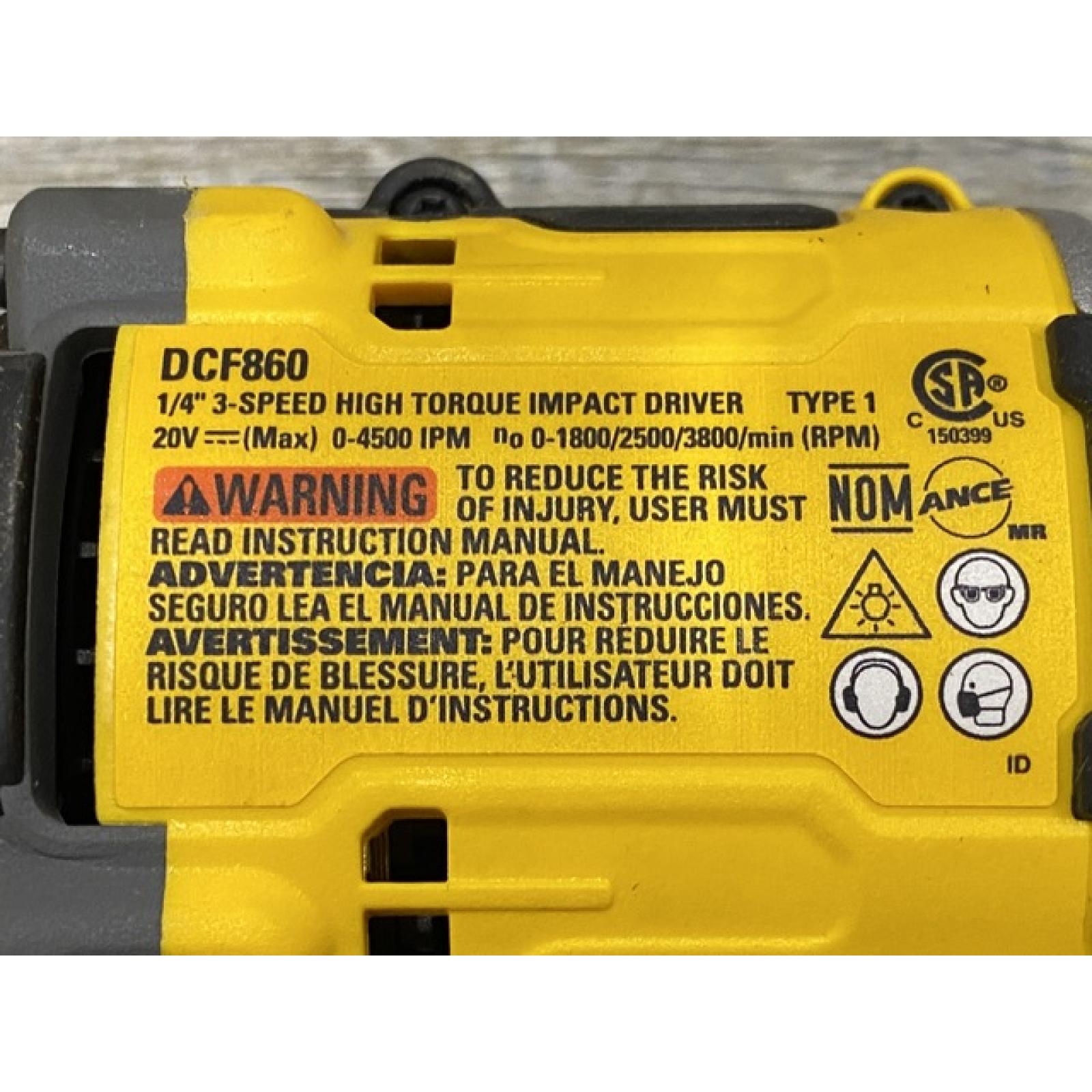 AS-IS DEWALT 20V MAX XR Lithium-Ion Brushless Cordless 3-Speed High Torque 1/4 in. Impact Driver Kit