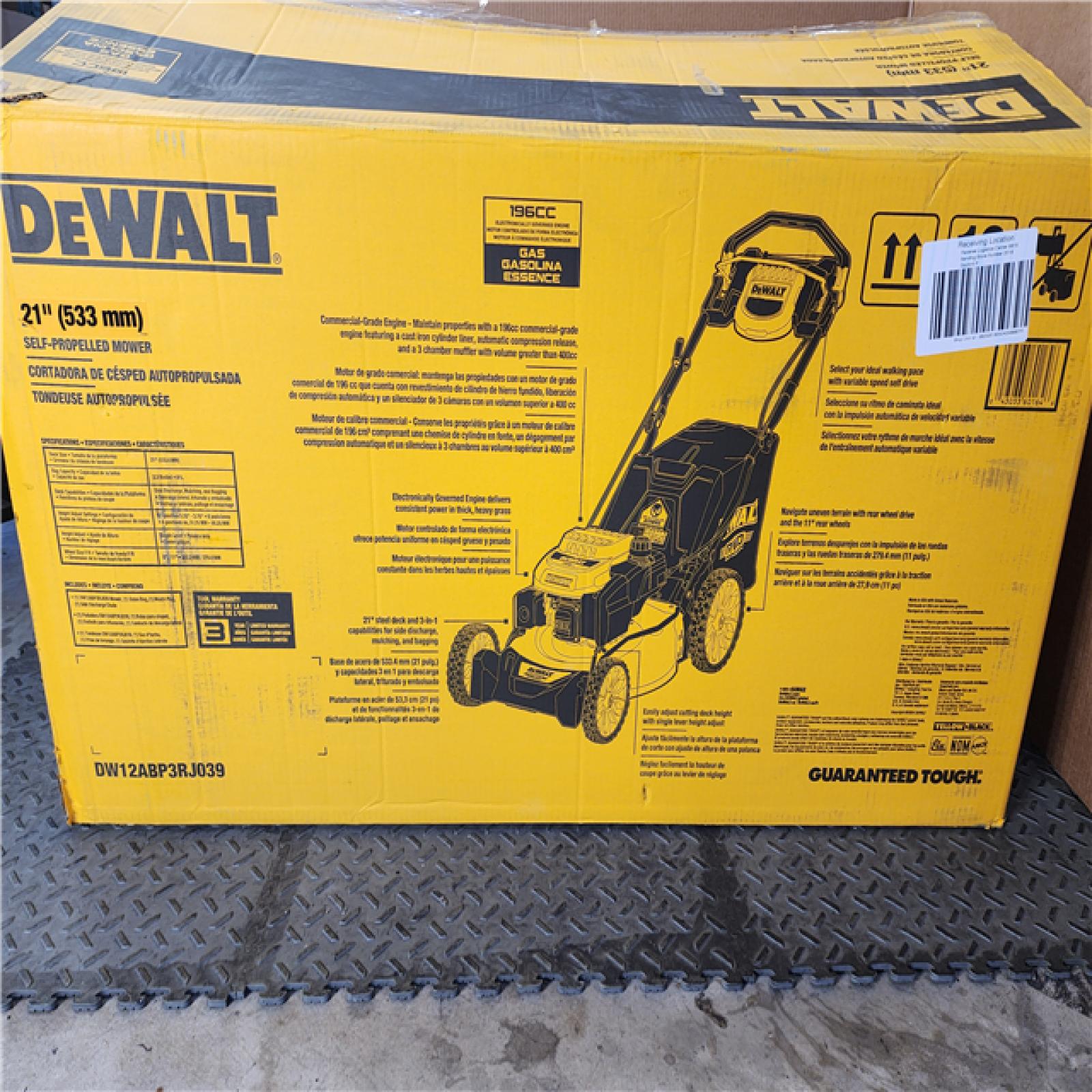 HOUSTON LOCATION - AS-IS DEWALT 21 SELF-PROPELLED MOWER