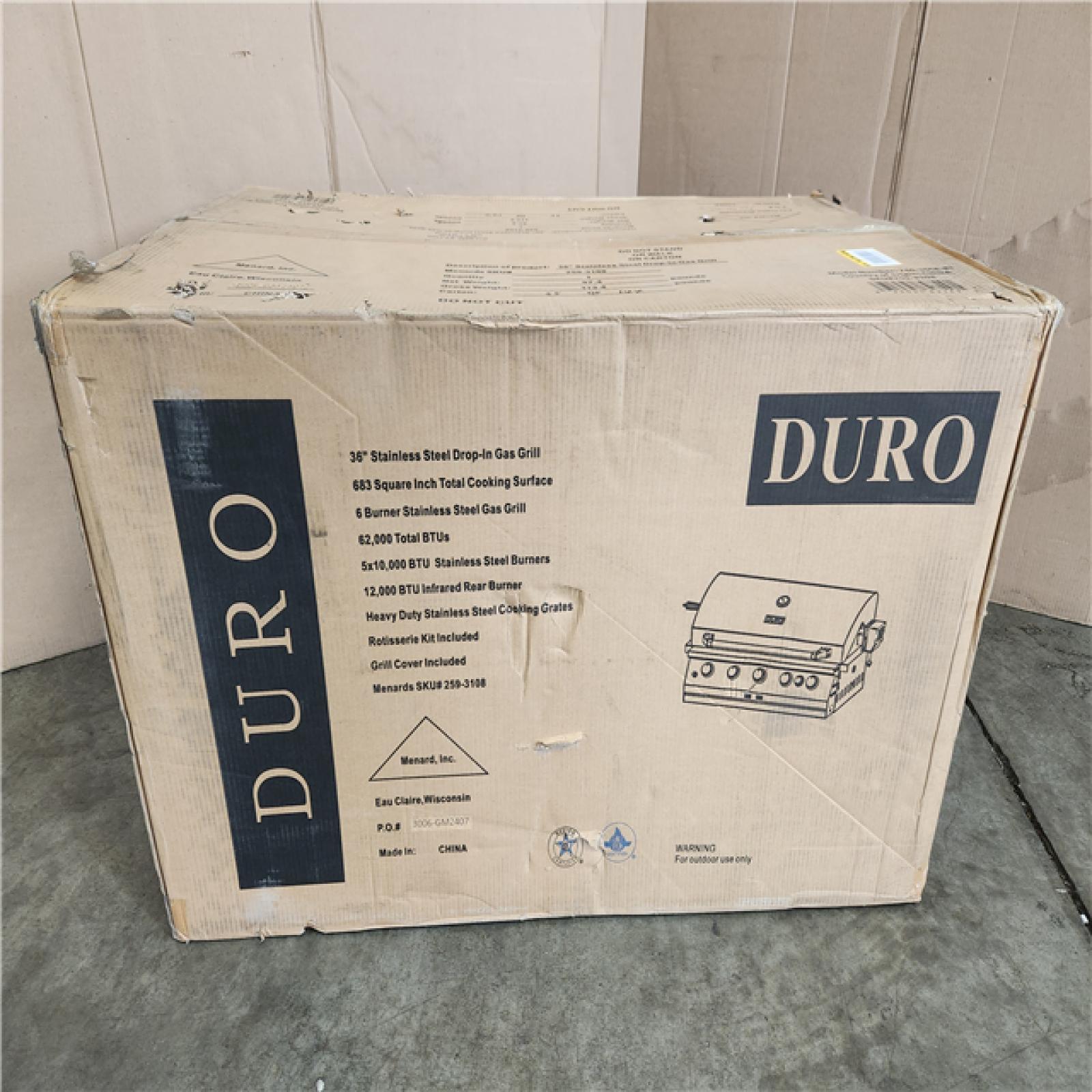 Phoenix NEW DURO 36 in. 6-Burner Built-In Gas Grill with Rotisserie Kit Included 62,000 Total BTU (SEALED)