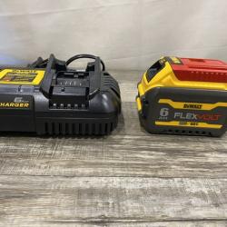 AS-IS DEWALT FLEXVOLT 20V/60V MAX Lithium-Ion 6.0Ah Battery Pack with 6 Amp Output Charger