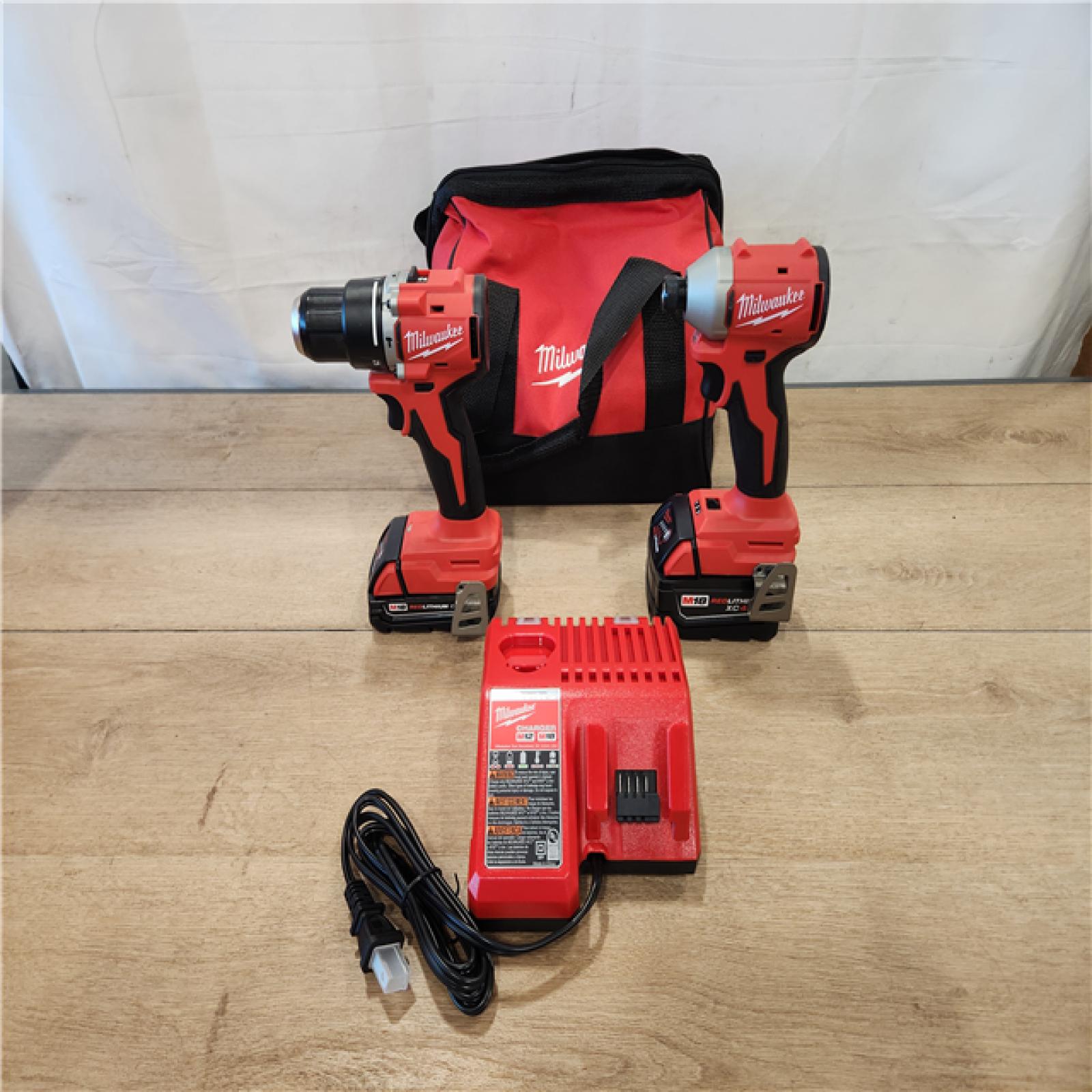 AS-IS- Milwaukee 18-Volt Lithium-Ion Brushless Cordless Compact Hammer Drill/Impact Combo Kit