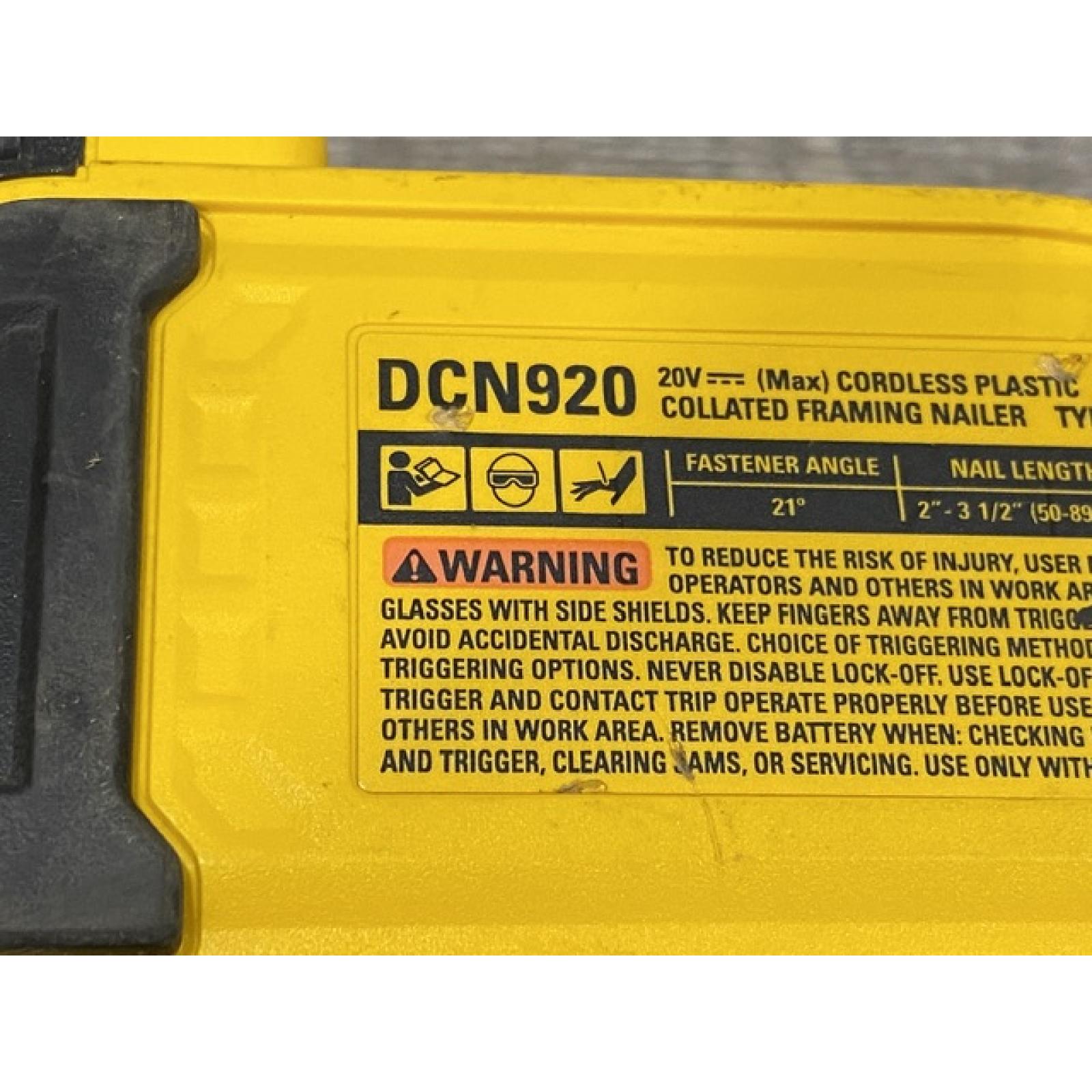 AS-IS DEWALT 20-Volt 21° Cordless Framing Nailer (Tool-Only)