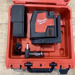 AS-IS Milwaukee Green 100 ft. Cross Line and Plumb Points Rechargeable Laser Level with REDLITHIUM Lithium-Ion