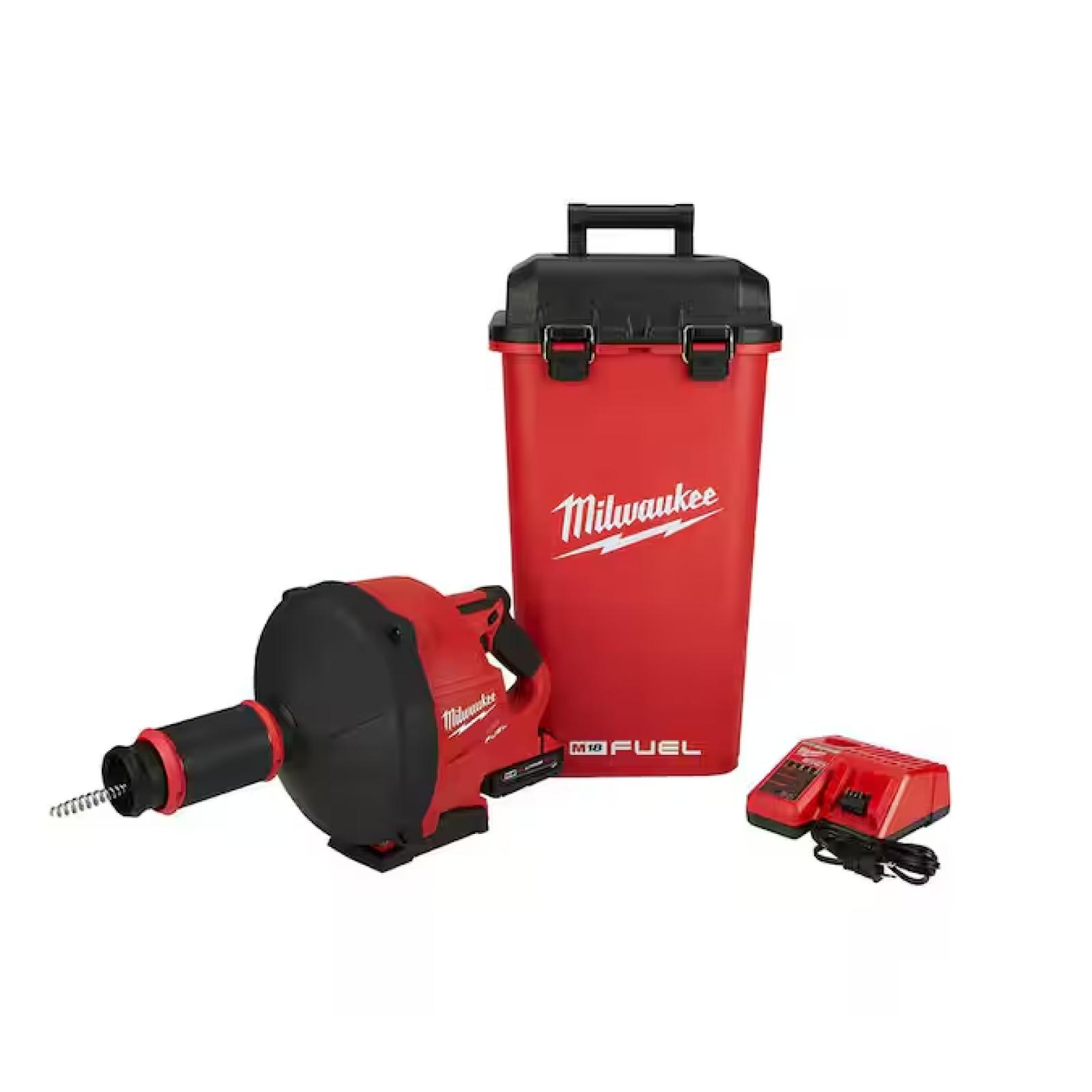 NEW! - Milwaukee M18 FUEL 18-Volt Lithium-Iron Cordless Plumbing Drain Snake Auger Kit with w/ CABLE DRIVE & 5/16 in. x 35 ft. Cable