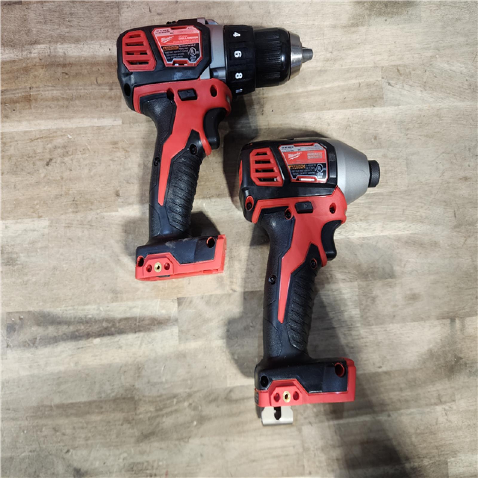 HOUSTON LOCATION - AS-IS Milwaukee 18V Cordless Brushed 2-Tool Drill/Driver and Impact Driver Kit