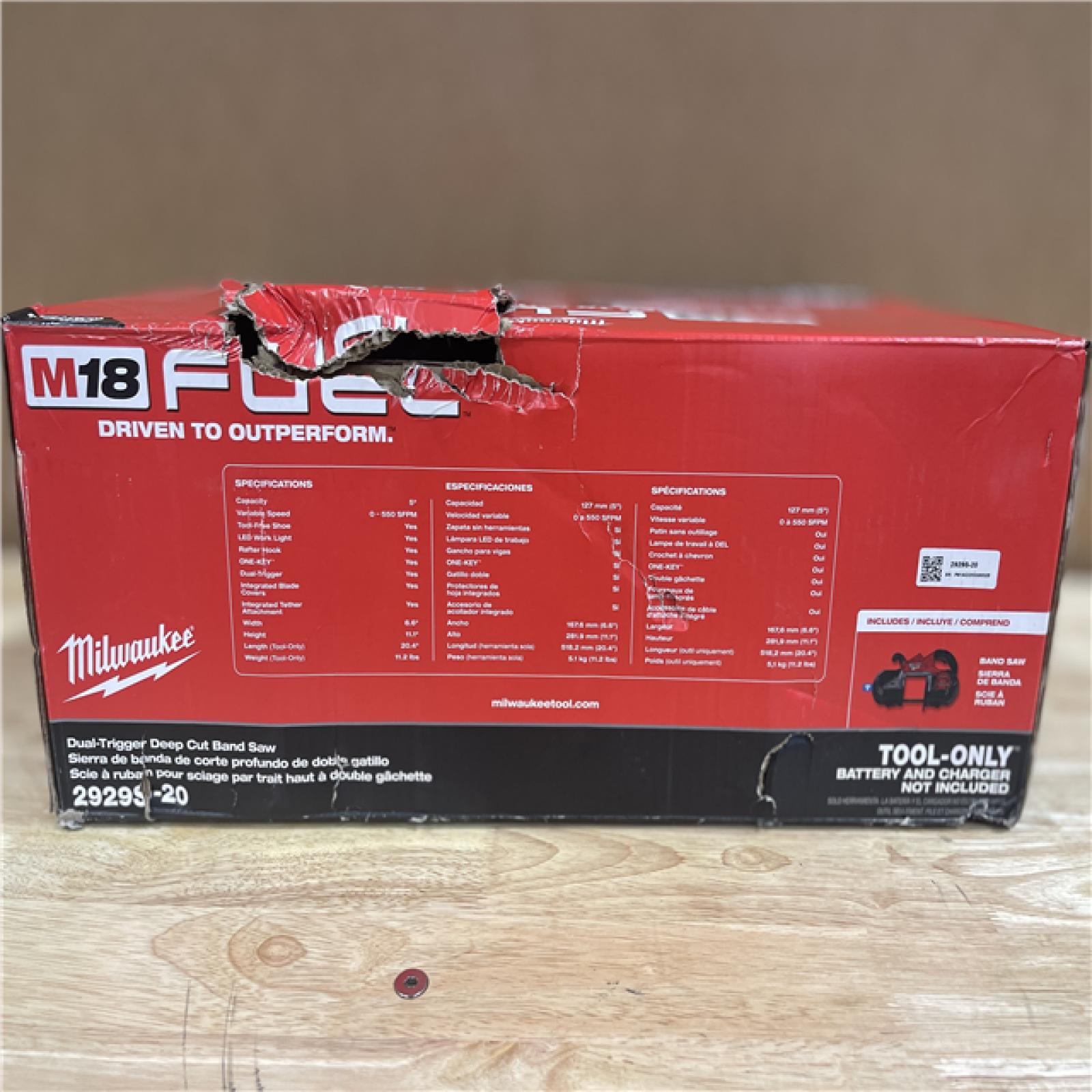 LIKE NEW! Milwaukee M18 FUEL 18V Lithium-Ion Brushless Cordless Deep Cut Dual Trigger Band Saw with ONE-KEY (Tool-Only)