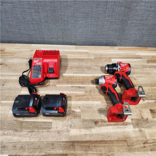 HOUSTON LOCATION - AS-IS MILWAUKEE 2 TOOL COMBO KIT W/ (2) BATTERY & CHARGER