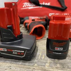 AS-IS Milwaukee FUEL 12-Volt Lithium-Ion Brushless Cordless Hammer Drill and Impact Driver Combo Kit