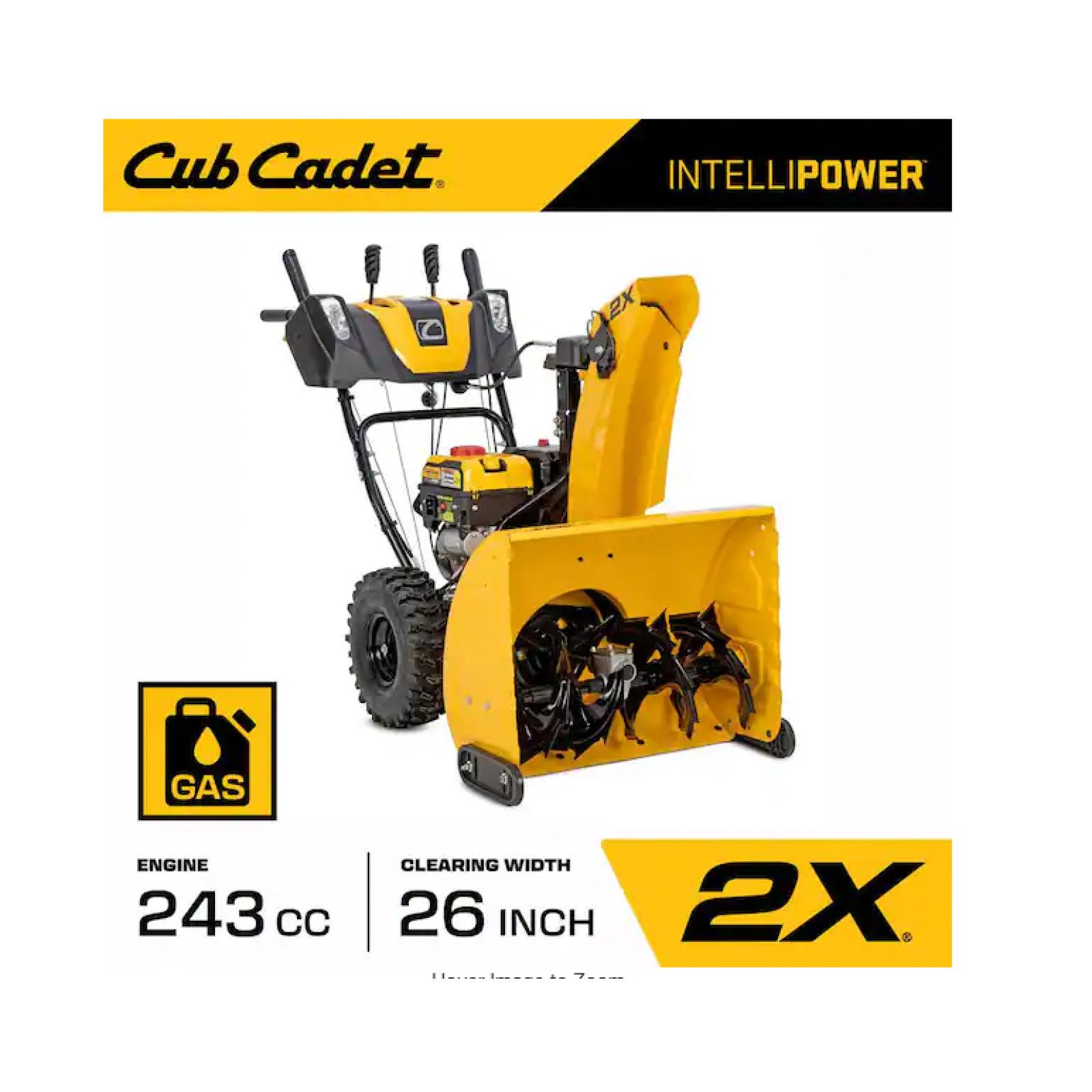 DALLAS LOCATION - Cub Cadet 2X 26 in. 243cc IntelliPower Two-Stage Electric Start Gas Snow Blower with Power Steering and Steel Chute PALLET-(2 UNITS)
