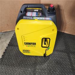 HOUSTON LOCATION - AS-IS CHAMPION 2500/1850-Watt Recoil Start Gasoline/Propane Powered Dual Fuel Inverter Generator with Quiet Technology and CO Shield