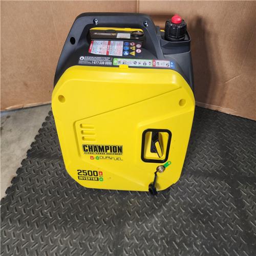 HOUSTON LOCATION - AS-IS CHAMPION 2500/1850-Watt Recoil Start Gasoline/Propane Powered Dual Fuel Inverter Generator with Quiet Technology and CO Shield