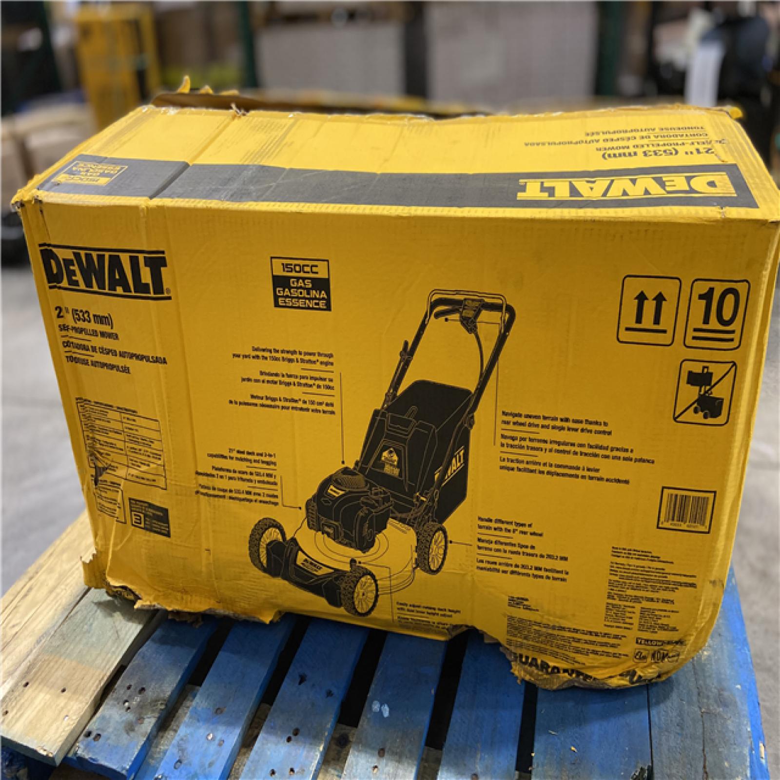 DALLAS LOCATION - DEWALT 21 in. 150cc Briggs and Stratton 625ex Engine Rear Wheel Drive 2-in-1 Gas Self Propelled Walk Behind Lawn Mower