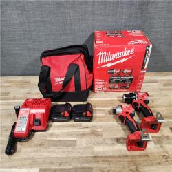 HOUSTON LOCATION - AS-IS Milwaukee 18V Lithium-Ion Brushless Cordless Compact Drill/Impact Combo Kit