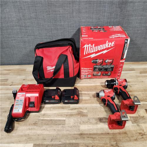 HOUSTON LOCATION - AS-IS Milwaukee 18V Lithium-Ion Brushless Cordless Compact Drill/Impact Combo Kit