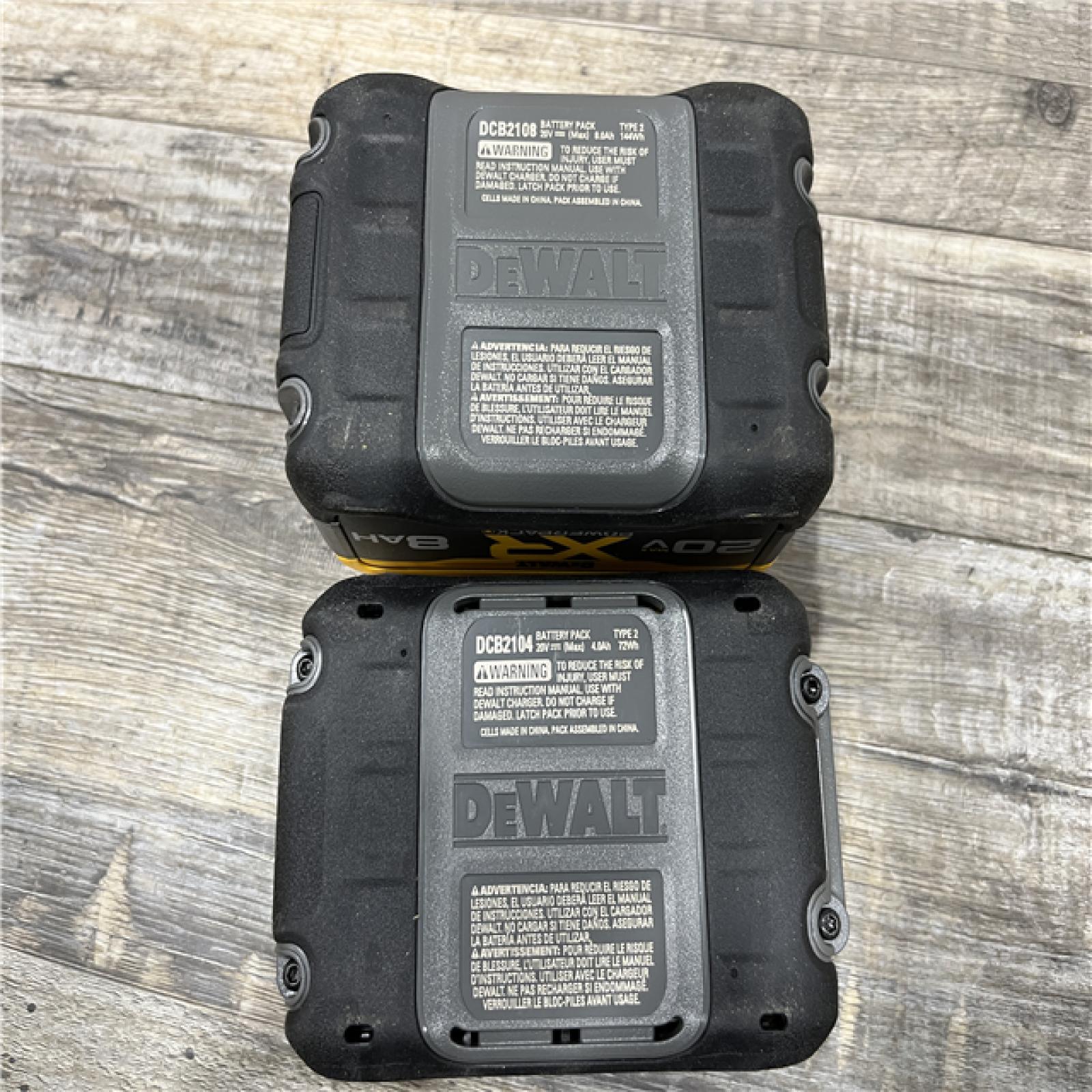 AS-IS DEWALT 20V XR Lithium-Ion Starter Pack with 8.0 Ah and 4.0 Ah Battery Packs and Charger