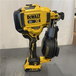 AS-IS - DEWALT 20V MAX Lithium-Ion 15-Degree Electric Cordless Roofing Nailer Kit