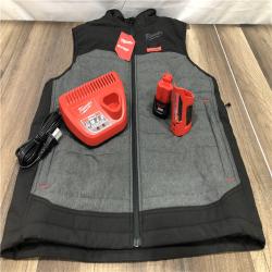 AS-IS Milwaukee Men's Small 12V Lithium-Ion Cordless AXIS Gray Heated Vest Kit