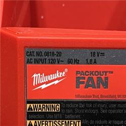 AS-IS Milwaukee 18-Volt Lithium-Ion Brushless Cordless PACKOUT Jobsite Fan (Tool-Only)