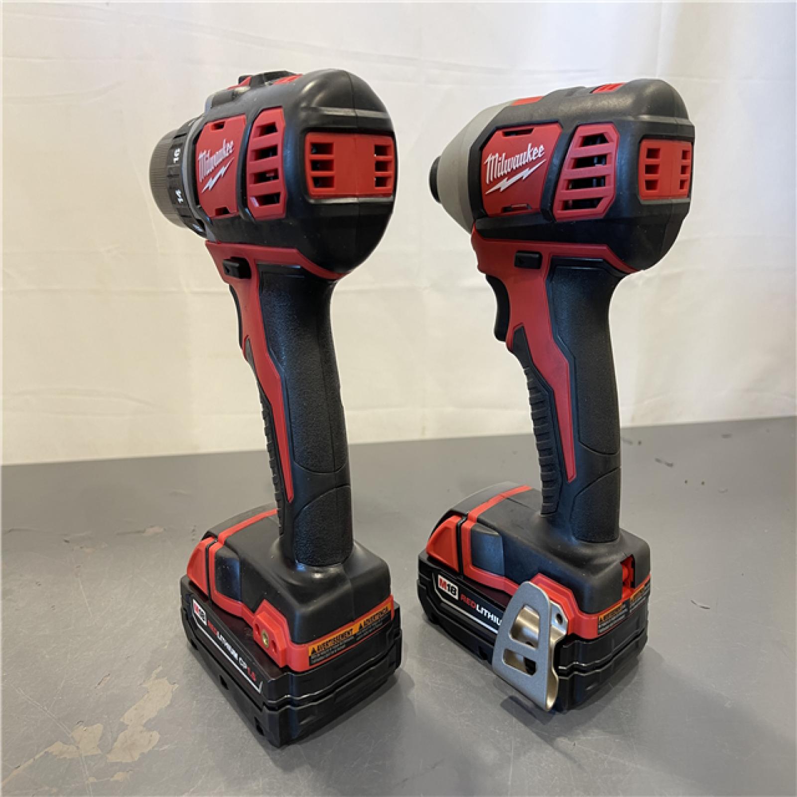 AS-IS - Milwaukee 18V Cordless Brushed 2-Tool Drill/Driver and Impact Driver Kit