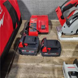 HOUSTON LOCATION - AS-IS Milwaukee M18 18-Volt Lithium-Ion Brushless Cordless Combo Kit (4-Tool) with 2-Batteries  1-Charger and Tool Bag
