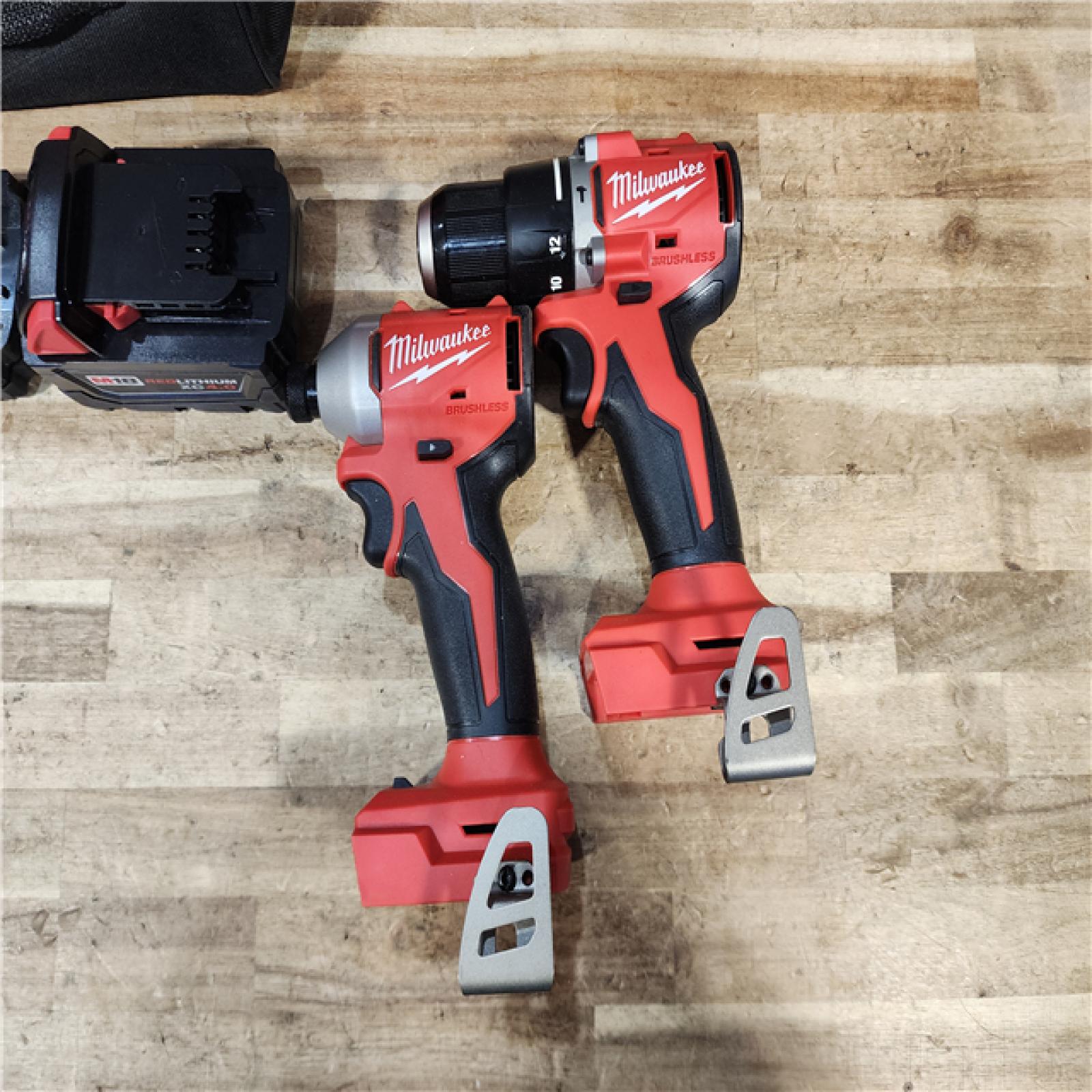 HOUSTON LOCATION - AS - IS Milwaukee 18-Volt Lithium-Ion Brushless Cordless Compact Hammer Drill/Impact Combo Kit