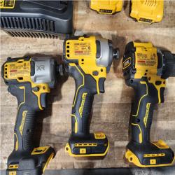 Houston Location AS-IS DEWALT Drill and Impacts QTY/2 and Batteries and Dual port Charger with Charger