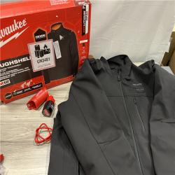 AS-IS Milwaukee Men's 2X-Large 12-Volt Lithium-Ion Cordless Tough Shell Black Heated Jacket Kit