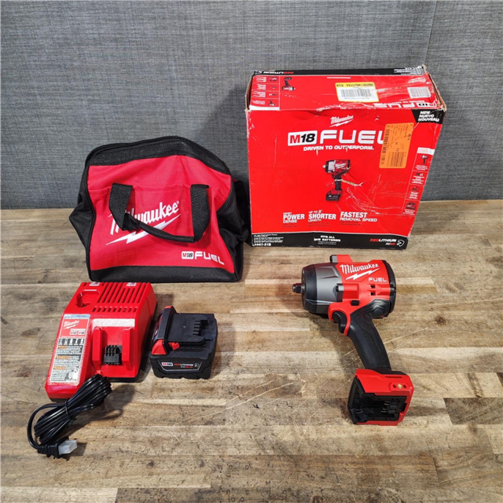 HOUSTON LOCATION - AS-IS Milwaukee M18 1/2 in. Cordless Brushless High Torque Impact Wrench Kit (Battery & Charger)