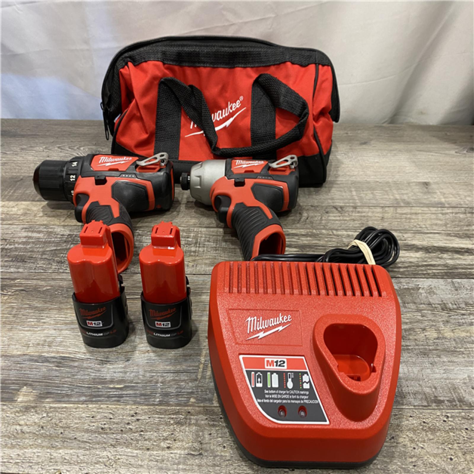 AS-IS Milwaukee 12V Lithium-Ion Cordless Drill Driver/Impact Driver Combo Kit