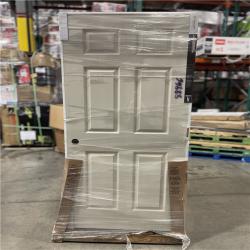 DALLAS LOCATION - Masonite 34 In. X 80 In. X 4-9/16 In. Primed 6-Panel Single Prehung Interior Door Left Hand Flat Jamb PALLET-(6 UNITS)