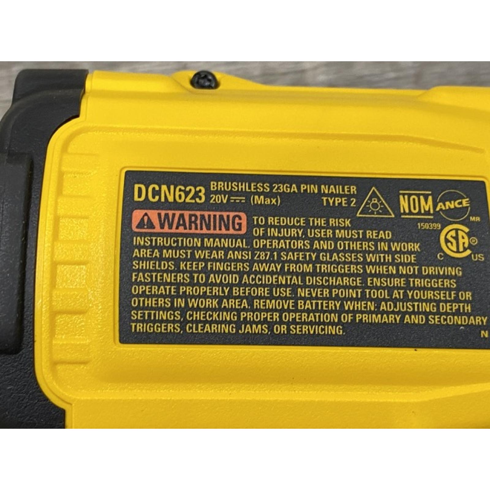 AS-IS DEWALT ATOMIC 20V MAX Lithium Ion Cordless 23 Gauge Pin Nailer (Tool Only)