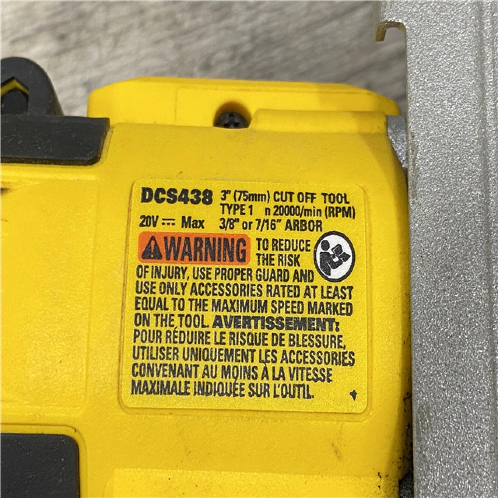 AS-IS DEWALT 20V XR Cordless 3 in. Cut-Off Tool (Tool Only)