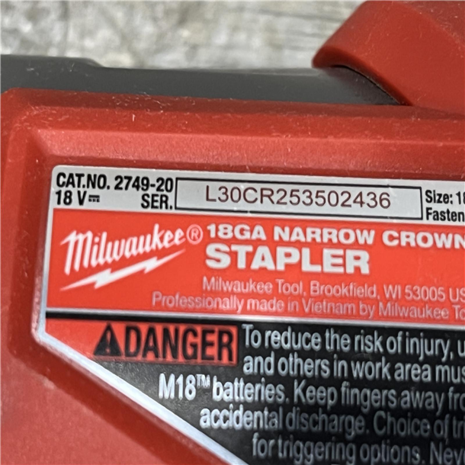 AS-IS Milwaukee FUEL 18-Volt Lithium-Ion Brushless Cordless 18-Gauge 1/4 in. Narrow Crown Stapler (Tool-Only)