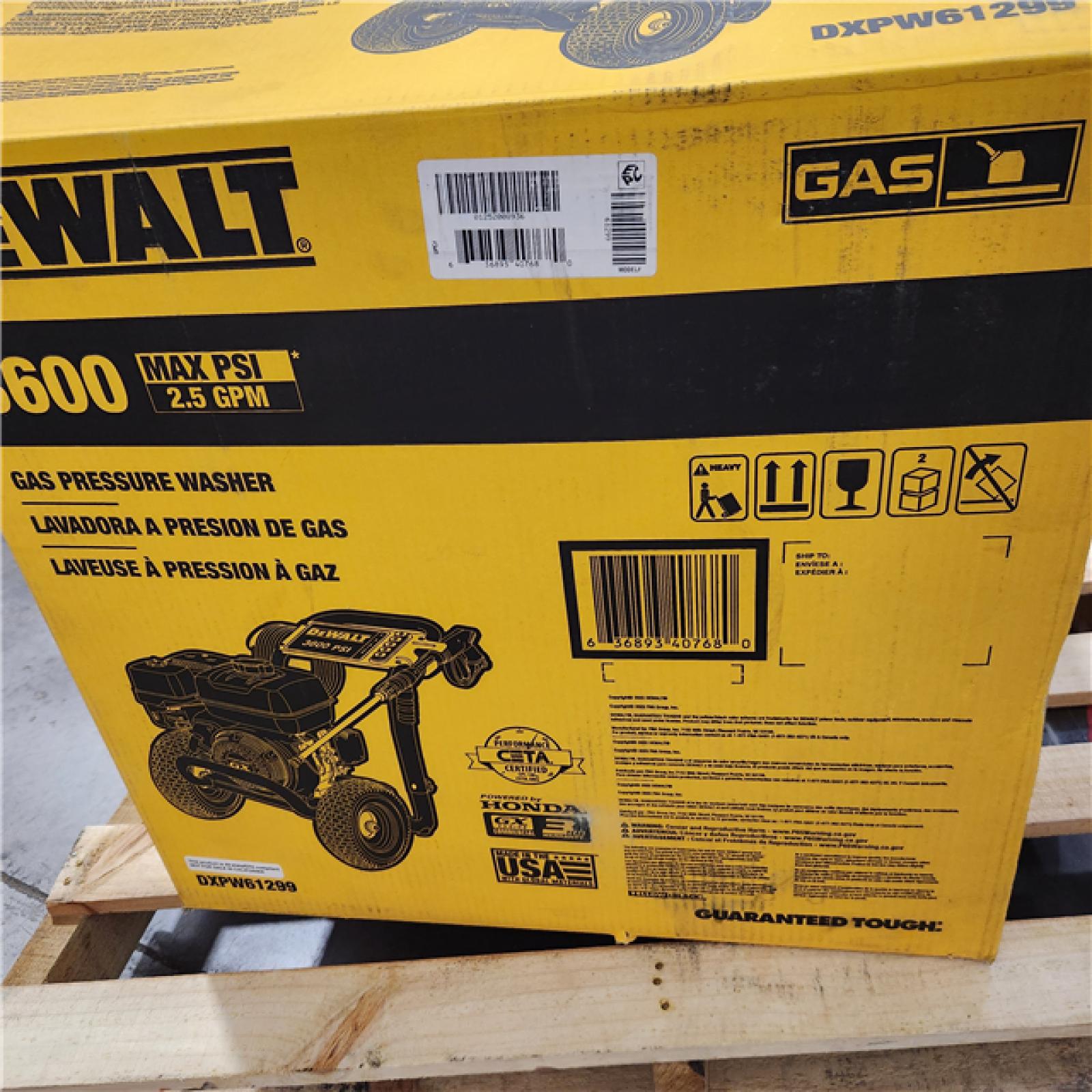 Dallas Location - As-Is-DEWALT DXPW61299 3600 PSI at 2.5 GPM Gas Pressure Washer(Lot Of 2)