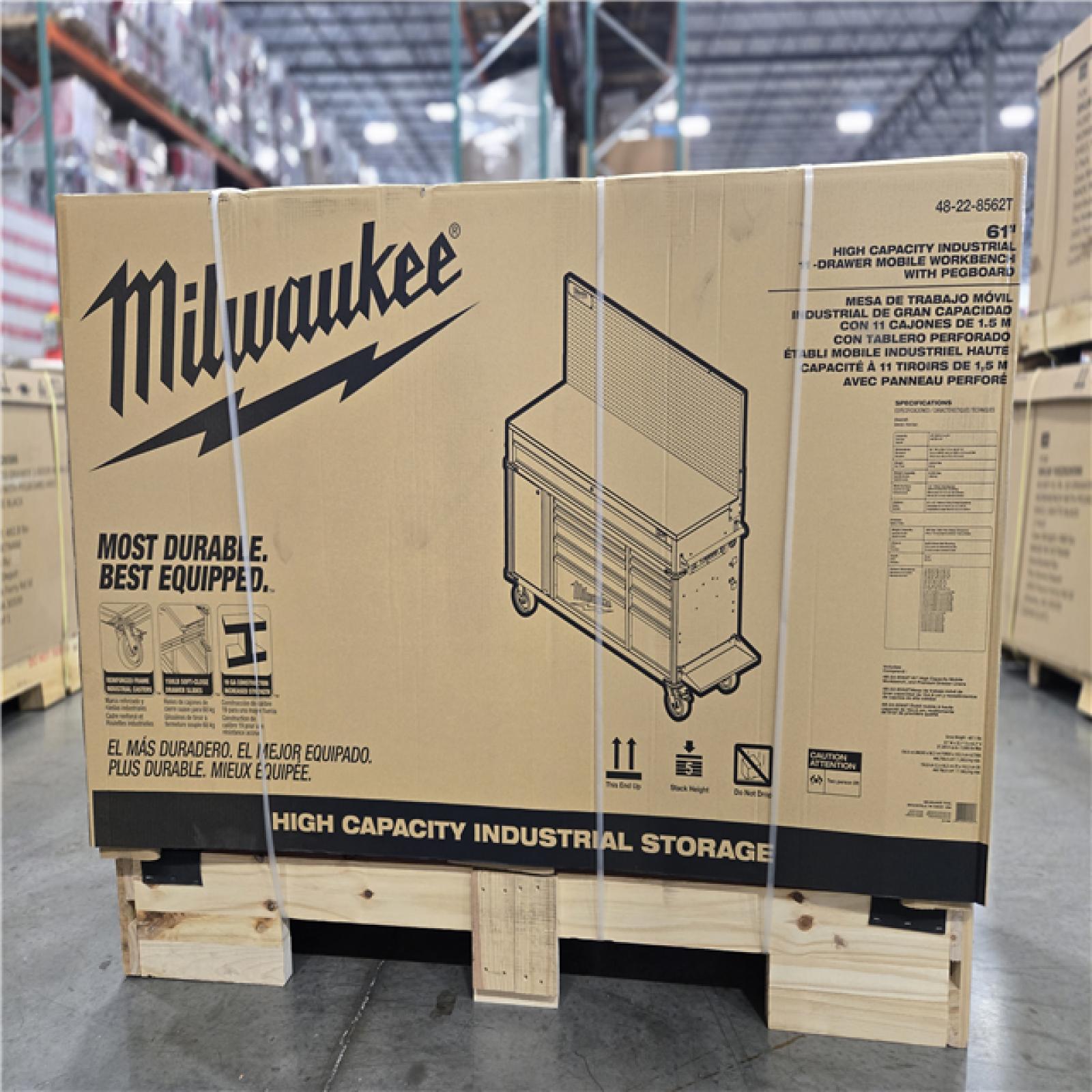DALLAS LOCATION- AS-IS MILWAUKEE High Capacity 61 in. W x 22.1 in D 11-Drawer Mobile Workbench