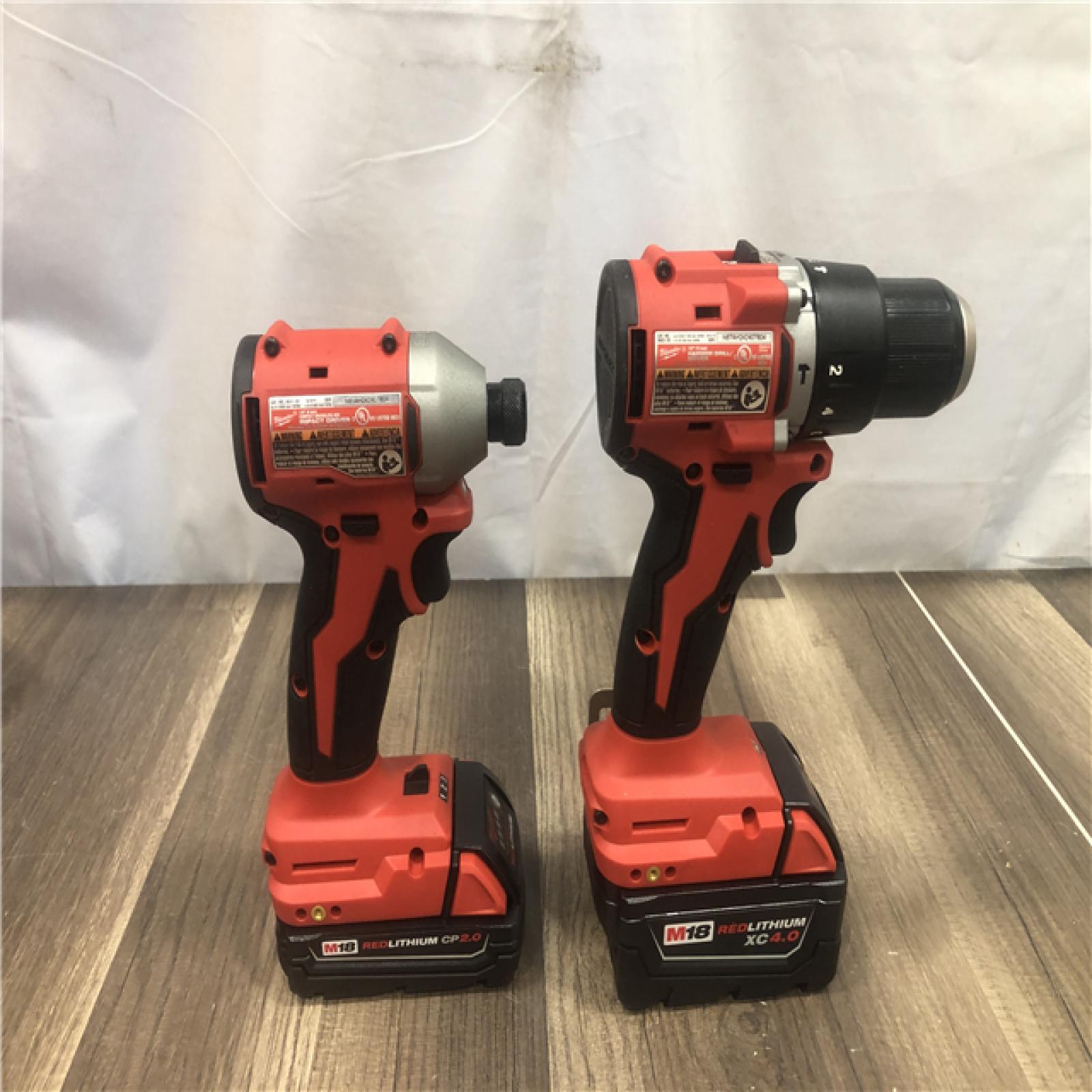 AS-IS Milwaukee 18-Volt Lithium-Ion Brushless Cordless Compact Hammer Drill/Impact Combo Kit