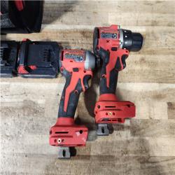 HOUSTON LOCATION - AS - IS Milwaukee 18V Lithium-Ion Brushless Cordless Compact Drill/Impact Combo Kit