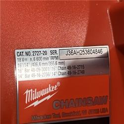 AS-IS Milwaukee FUEL 16 in. 18V Lithium-Ion Brushless Battery Chainsaw (Tool-Only)