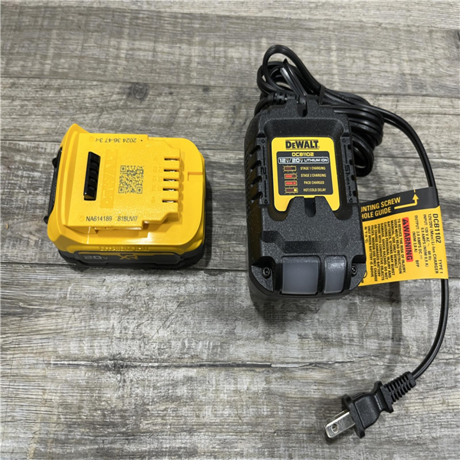 AS-IS DEWALT 20V MAX XR POWERSTACK Lithium-Ion Battery Starter Kit with 1.7Ah Battery and Charger