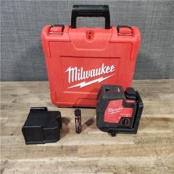 HOUSTON LOCATION - AS-IS Milwaukee Green 100 ft. Cross Line and Plumb Points Rechargeable Laser Level Kit