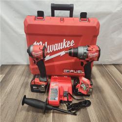 AS-IS- MILWAUKEE FUEL 18V Lithium-Ion Brushless Cordless Hammer Drill and Impact Driver Combo Kit