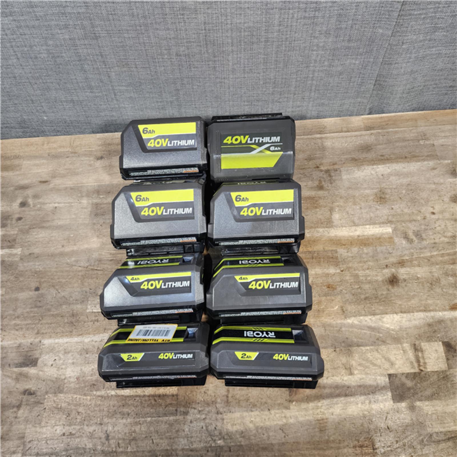 HOUSTON LOCATION - AS-IS RYOBI BATTERY PACK QTY - 8