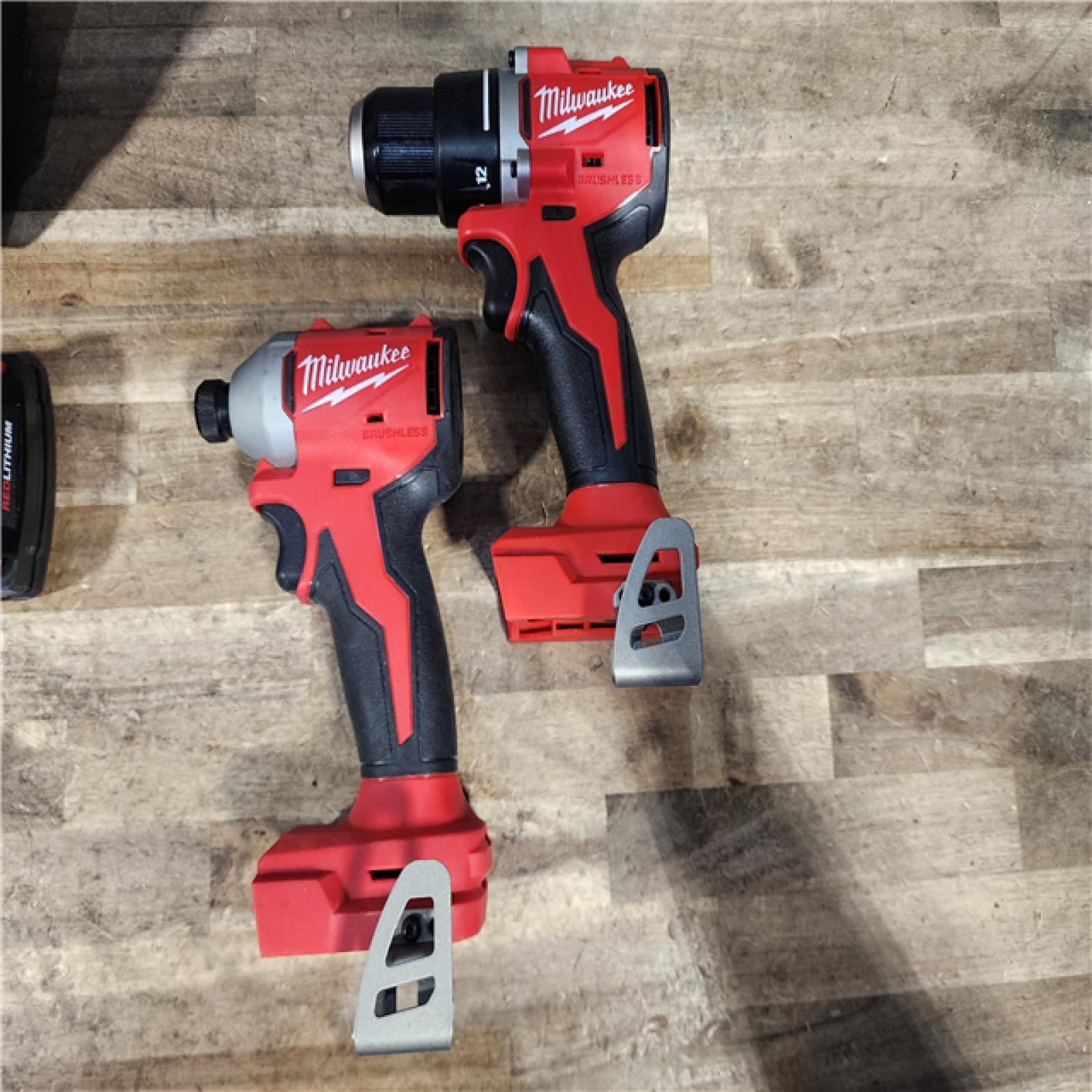 HOUSTON LOCATION - AS-IS Milwaukee 18V Lithium-Ion Brushless Cordless Compact Drill/Impact Combo Kit