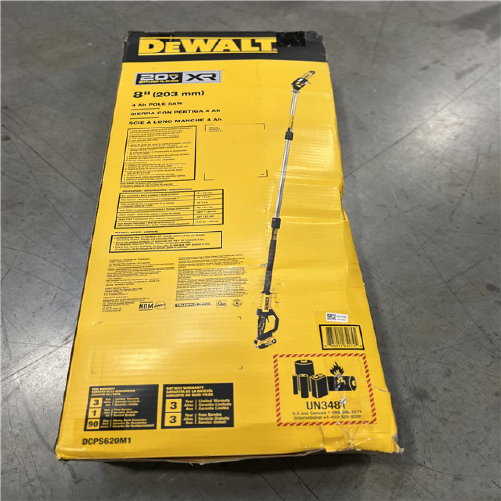 LIKE NEW! - DEWALT 20V MAX 8in. Brushless Cordless Battery Powered Pole Saw Kit with (1) 4 Ah Battery & Charger