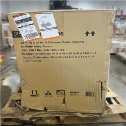 DALLAS LOCATION- HUSKY Heavy Duty 52 in. W 9-Drawer Matte Army Green Rolling Tool Cabinet