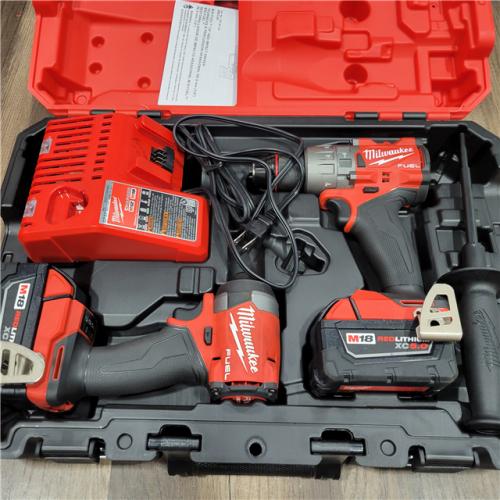 AS-IS MILWAUKEE M18 FUEL 18V Lithium-Ion Brushless Cordless Hammer Drill and Impact Driver Combo Kit (2-Tool) with 2 Batteries