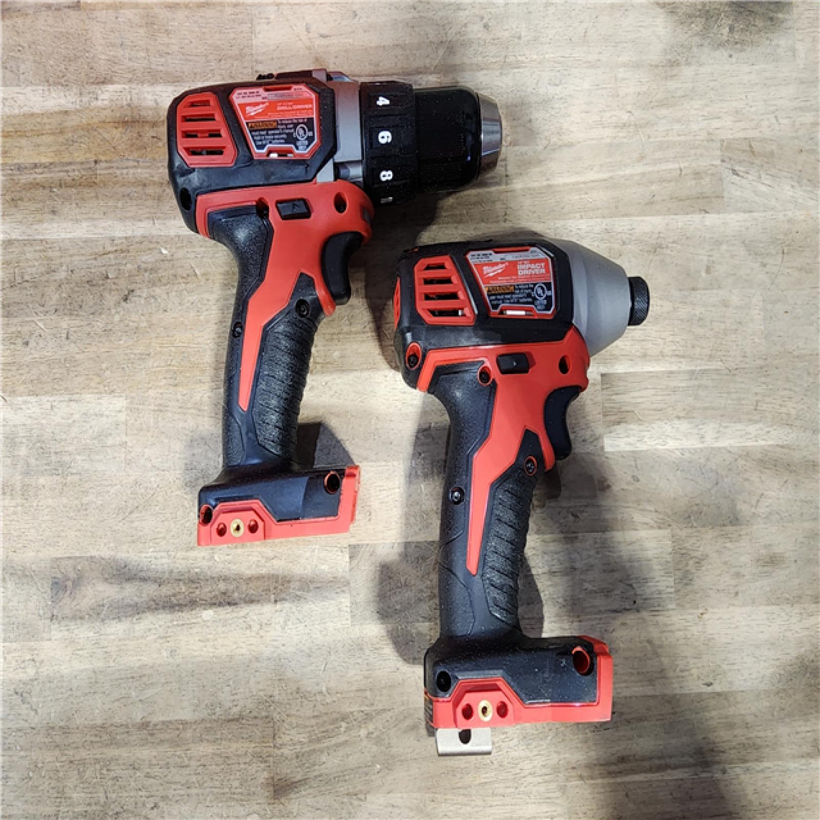 HOUSTON LOCATION - AS-IS Milwaukee 18V Cordless Brushed 2-Tool Drill/Driver and Impact Driver Kit