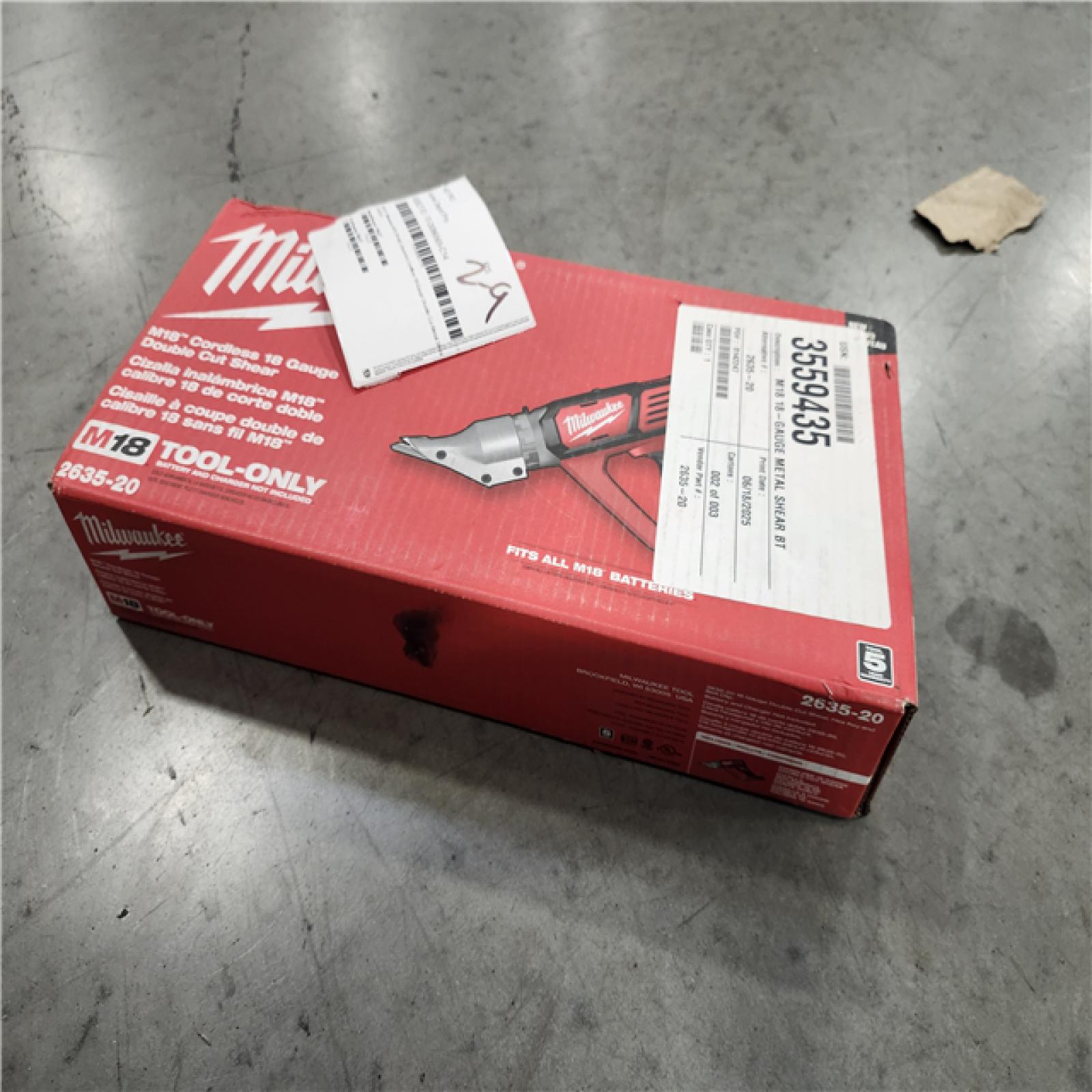 NEW! - Milwaukee M18 18-Volt Lithium-Ion Cordless 18-Gauge Double Cut Metal Shear (Tool-Only)