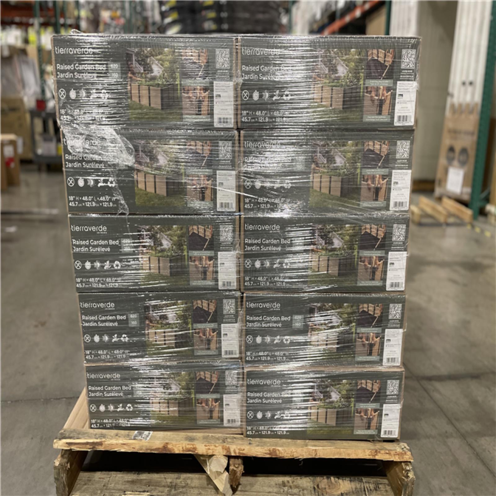 DALLAS LOCATION - Tierra Verde 48 in. x 48 in. Raised Garden Box Khaki and Black Recyclable Plastic 1-Pack PALLET-(10 CASES)